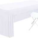 Smiry Spandex Open Back Tablecloth,Elastic Fitted Stretch Tablecloth for 6FT Rectangle Tables,Waterproof Washable Table Cover Skirt for Outdoor, Wedding, Banquet & Parties (White, 72Lx30Wx30H Inch)