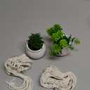 Dahey Mini Macrame Plant Car Accessories Rear View Mirrior Charm Cute Hanging Rearview Car Decor Boho Small Hanger with Artificial Succulent Plants for Plant Lover, 2 Pcs, 10.5 inch, White