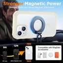 Red2Fire Magnetic for iPhone 15 Case, [Compatible with MagSafe][Military Grade Drop Protection][Heavy Duty Shockproof] Non-Slip Translucent Matte Bumper Phone Case for iPhone 15 6.1"-Antique White