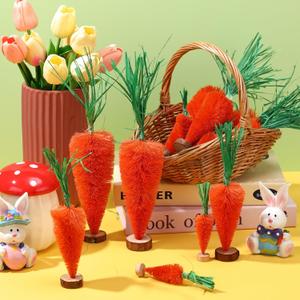 DoubleFill 12 Pcs Easter Carrot Decoration 10.6" 7.5" 3.5" Artificial Fake Carrots Tabletop Multisize Spring Easter Bunny Ornament for Basket Filler Hunting Party Tree Farmhouse Fireplace DIY(Base)