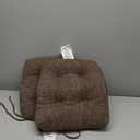 Basic Beyond Chair Cushions for Dining Chairs 6 Pack, Kitchen Chair Cushion with Ties and Non Slip Backing, 15.5 x 15.5 inches Tufted Chair Pads for Dining Chairs, Brown