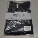 Missufe Women's V Neck Ruffle Short Sleeve Bodycon Summer Casual T Shirt Dress (Black, L)