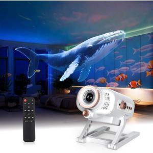 AIRIVO Cinematic Mood Projector, 3D Galaxy Star Projector with 60 Moving 3D Scenes&Bluetooth Speaker, Planetarium Night Light for Room Decor, Gifts for Kids, Teens, Adults (White)