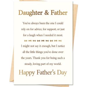 7 x Fathers Day Card, Funny Fathers Day Cards Gifts Decorations for Dad from Daughter, Happy Father's Day Card Gifts Ideas with Envelope, Heartfelt Dad Appreciation Cards from Daughter