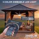 Outdoor Ceiling Fan with Lights, 48 Inch Plug in Gazebo Fans with Remote APP Control, Quiet DC Motor, Dimmable 3CCT, Waterproof Hanging Fans for Covered Patios, Porch, Wood Color