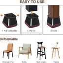 OCONDA 20 Pcs Chair Leg Floor Protectors for Hardwood Floors, Black Rubber Furniture Sliders with Felt, Silicone Furniture Leg Caps Covers (Fit Square Diameter:1-1/16" to 1-7/16")