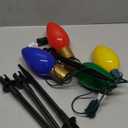 C9 LED Pathway Lights 7Ft Christmas Pathway Lights, Multicolor Walkway Light Outdoor with 4 Marker Stakes Connectable Holiday Commercial Christmas Decoration UL Listed - Green Wire