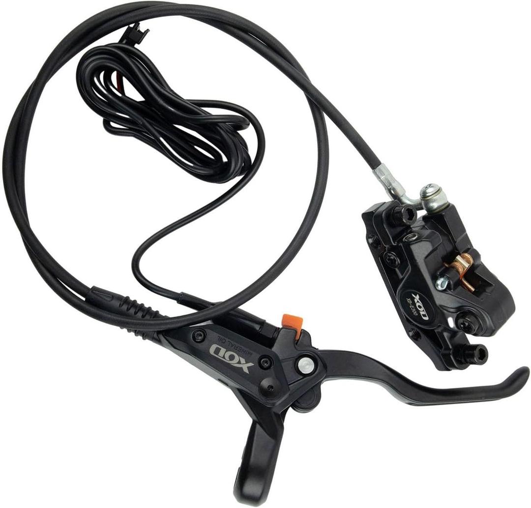 E-Bike Hydraulic Disc Brake Set Electric Power Control Shifter, Aluminum Front 140/160mm Rear 160/180mm Brake Rotors, Left/Right-Front/Rear Braking Direction for Scooter and Motorcycle(Left Rear)