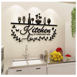 Kitchen Wall Decor 3DDIY Silver Black Bless This Home for Kitchen Decor Wall Art for Dining Room Living Room Decoración para Cocina