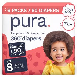 Pura 360° Stretch Diaper Pants Size 8 (41+ lbs) 90 Count