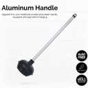 NEIKO 60166A Toilet Plunger with Patented All-Angle Design, Heavy-Duty Toilet Bowl Plunger with Aluminum Handle, Bathroom Necessity, Black, 1-Pack