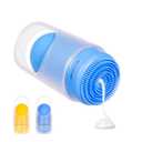 Ubbi Sunsqueeze Sunscreen Applicator, Refillable Roll On, Soft Silicone Bristles for Babies and Toddlers, Easy to Clean, Dishwasher Safe, Holds 3.38 Fluid Oz, Blue & Yellow 2 Pack