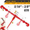 Chain Binder Kit 5/16in -3/8in Grade 70 and 5/16"10ft Chains Includes Ratchet Load Binders lbs Working Strength (2) Binders and (2) G70 5/16in Chains for Industrial Agricultural Towing Applications