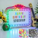 23IN Large LED Marquee Bottle Service Sign with Bulb Lights, DIY Sticker VIP Bottle Girl Sign Props for Bar, Club, Birthday & Party Decor, Handheld Acrylic Marquee Sign with Multi-Color Lights