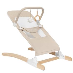 Baby Delight Heirloom Aspen Wooden Baby Bouncer | Infant Baby Chair | 0  6 Months | 100% GOTS Certified Cotton Fabrics | Organic Oat