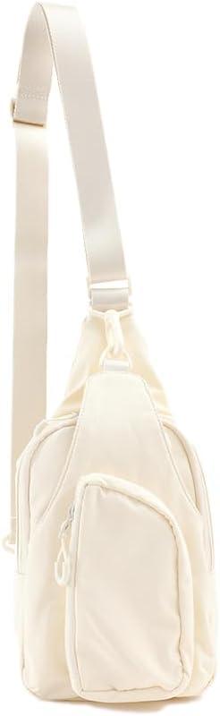 VAKAER Small Sling Bag for Women, Small Crossbody Bags with Adjustable Strap, Lightweight Casual Daypack Backpacks for Travel Hiking (Ivory)