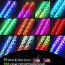 2 Pack 2FT Whip Lights with Spring Base, LED Whip Light with App & Remote Control, Spiral RGB Chasing Lighted Whips with Rocker Switch, Music Whip Light for UTV ATV