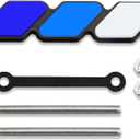 Grille Decor Badge, Tri-Color Grille Insert Trims, Tri-Color Grille Badge Emblem Decoration Accessories Car Truck Label Fit for Most Vehicles (Blue)