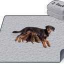 LOOBANI 2 Packs Extra Large Washable Pee Pads for Dogs 54"x54", Non-Slip Reusable Dog Mat, Super Absorbent Whelping Pads, Leak-Proof Dog Playpen Mat for Floor, Bed, Incontinence, Housebreak,Gray
