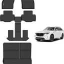 AIPOIL Floor Mats & Cargo Liner Set for 2024-2025 2026 Mazda CX90 & CX90 PHEV (7 Passengers) TPE All Weather Protection All Weather Protection Full Set Custom Car Mats Accessories - Black