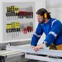 Screwdriver Plier Organizer Wall Mount,Screwdriver Rack,Metal Plier Holder Utility Tool Holder Organizers and Storage Rack for Garage Workshop Workbench Tool Chest Cart