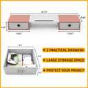 WESTREE Dual Monitor Stand Riser with Two Drawers, Extra Large Storage Monitor Stand for 2 Monitors, Desktop Oraganizer Stand for Computer,Laptop,Screen,Printer,TV