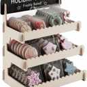 HOTCAN Cookie Display Stand for Bakers & Vendors - Wooden Cookie Stand with Chalkboard Sign for Market Booths, Craft Fairs & Events - Tiered Cookie Display for Cupcakes, Muffins & Pastries (Natural3 Tire)