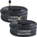 700C Bike Tubes 700x44C/45C/48C/50C (44/50-622) 700C Bicycle Tubes Compatible with 700 x 44C 700x45C 700x46C 700x48C 700x50C 28/29x1.75 28/29x1.95 Bike Tire Inner Tubes Schrader Valve AV48 2-PCS