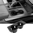 Cup Holder for 2021-2025 Ford F150 Center Console Cup Holder Insert Silicone Cupholder Coaster Liner for 2021 2022 2023 2024 2025 F-150 Only Truck Interior Accessories Black(Fit Bucket Seat)