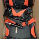 FAB&Deluxe Gaming Chair, Ergonomic Computer Office Chair with Footrest and Lumbar Support, Height Adjustable Desk Chair with 360 Swivel Seat and Headrest, Red & Black