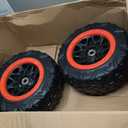 2 Pack 25CM/9.8'' PU Solid EVA Foam Tire for Power Wheels,1.2CM/0.47in Aperture Front/Rear Gator Alligator Wheel for Car/SUV/UTV/ATV Ride On Car Replacement Tires Upgrade,Free Coupler (9.8in tires)