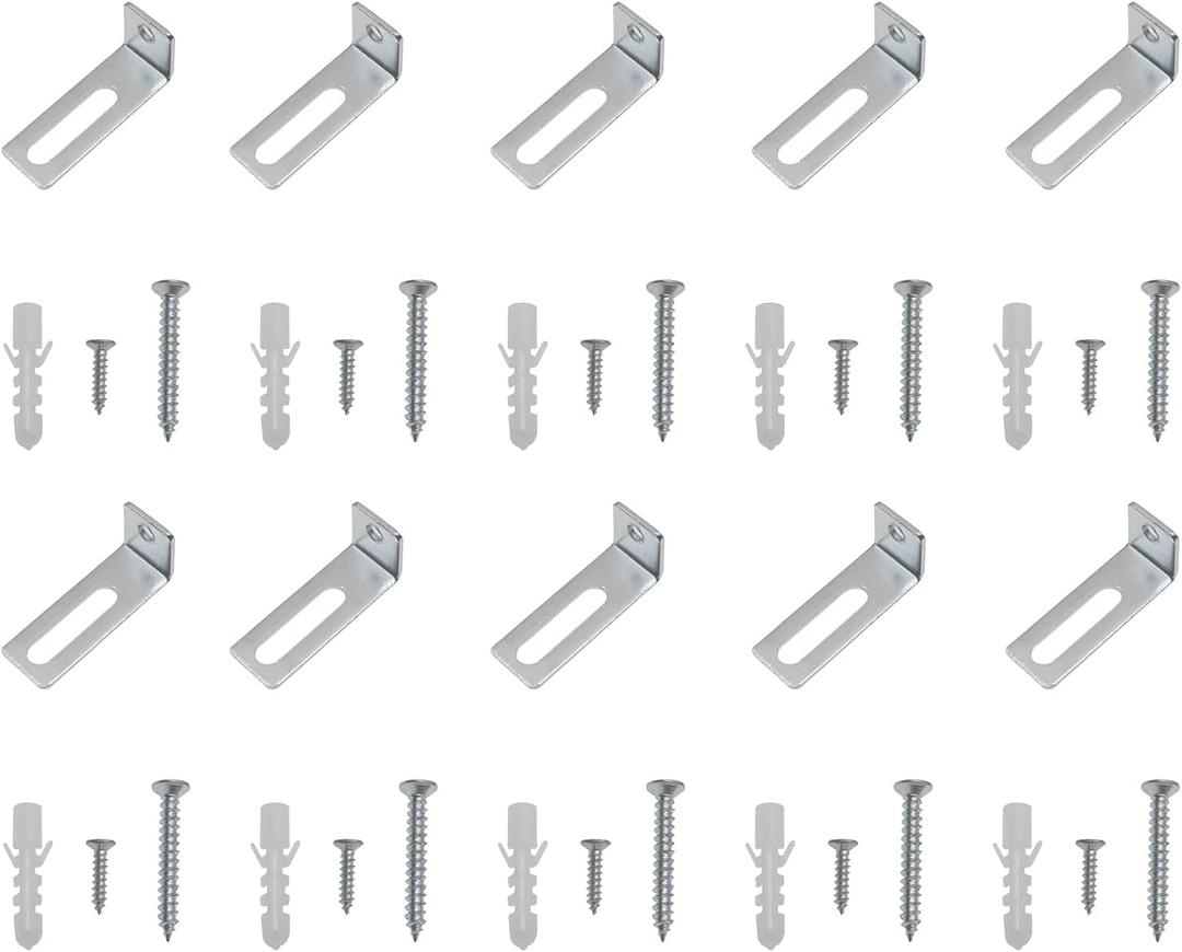 FDXGYH 10set White Board Mounting Hardware L-Shaped Whiteboard Hanging Brackets White Board Installation Hardware Kit with Screws and Expansion Tube