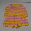 Panadila Womens Striped Sweater Set Oversized Lounge Sets Matching Pajamas Long Sleeve Sweater Top and Shorts (Small, Yellow Pink)