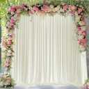 Wokceer Ivory Backdrop Curtain for Wedding Parties 10x10FT Photo Backdrop Drapes for Wedding Polyester for Photoshoot Baby Shower Birthday Party Curtains Background 2 Panels 5x10FT (10FTx10FT)