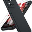 LeYi for Moto-G-2025 Case: [ ] Moto G 2025 Phone Case with Tempered Glass Screen Protector, Slim & Anti-Scratch Silicone Motorola Moto G 5G 2025 Case (XT2513),Black