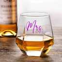 Mr and Mrs Wine Glasses Wedding Gifts for Bride and Groom -Gifts for Bridal Shower Engagement Wedding and Married Anniversary-His & Hers, Engagement Gift,3.35" W x 3.62" H