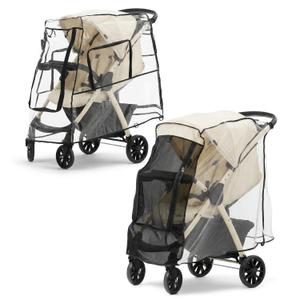 Large Stroller Sunshade & Rain Cover-Protect Your Baby Stroller from Sun, Rain, Wind, Dust- Built-in Mosquito Netting-Universal Weather Shield for Baby Carriage