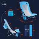 Nice C Beach Chair, Beach Chairs for Adults 2 Pack w/Cooler Compact High Back, Cup Holder & Carry Bag & Heavy Duty Outdoor, Camping, BBQ, Travel, Picnic, Festival (Set of 2 Blue), 27D x 22.5W x 31.5H Inch