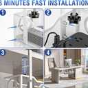 Under Desk Cable Management Tray, GZOKMOG Cord Management with Upgraded Clamp No Drill, Metal Cable Management Box for Home Office, Wire Management for Standing Desk, 2 Pack White, 13.38 inch