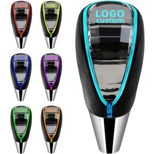 Custom LED Crystal Car Shift Knob - Personalized LED Gear Shift Knob with 7 Light Colors, Universal 8/10/12MM Hole, for Cars Without Button Shifter Knobs (Custom Logo)