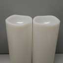 NURADA Large Outdoor Solar Candles Waterproof - 12" x 5" Rechargeable Solar Powered Flameless LED Pillar Flickering Candle for Patio Porch Lanterns Decor - Ivory White Set of 2