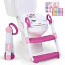 Disney Minnie Mouse Foldaway Ladder Potty Seat by Bright Starts, Toddler Toilet Training Seat with Step Stool & Handles, Easy-Fold Design for Storage, 18M - Up to 50 lbs