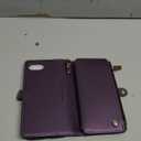Defencase for iPhone 16E/17E Case Wallet with RFID Blocking Card Holder Slots for Women Men, Elegant PU Leather Magnetic Snap Flip Wristlet Strap Zipper Wallet Phone Cases for iPhone 17e & 16e, Purple