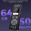 New 64GB Digital Voice Recorder Voice Activated Recorder for Lectures Meetings Audio Noise Reduction Dictaphone Recording With voice-activated recording, segmented recording, timed recording, outgoing