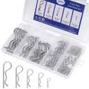 50PCS Cotter Pins, Cotter Pin Assortment Kit, Heavy Duty R Clips Hardware Pins, Spring Fasteners Hitch Pin for Trailer Locking, Lawn Mowers, Trucks, Mechanics and DIY Choice