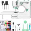 Sewing Machine for Beginners with Extension Table, 12 Stitches Portable Sewing Machine, Dual Speed (High/Low) with Foot Pedal & 6 Feet