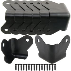 Heyous 8PCS Textured Steel, Edge Protection Box Corner Protector, Powder Coat Corner, Decorative Corner Protector, with Installation Screws, Black