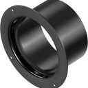 6 Inch Duct Connector, HG Power 150mm Plastic Straight Pipe Flange for 6" Ducting Pipes Hoses Heating Cooling HVAC Ventilation Use, Black