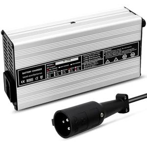 Nakkaa 48 Volt 6 Amp Golf Cart Battery Charger with 3-Pin Round Plug Compatible with DS