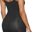 SHAPERX Shapewear for Women Tummy Control Bodysuit Mid Thigh Butt Lifter Body Shaper Shorts, SZ5218-2-Black-L/XL